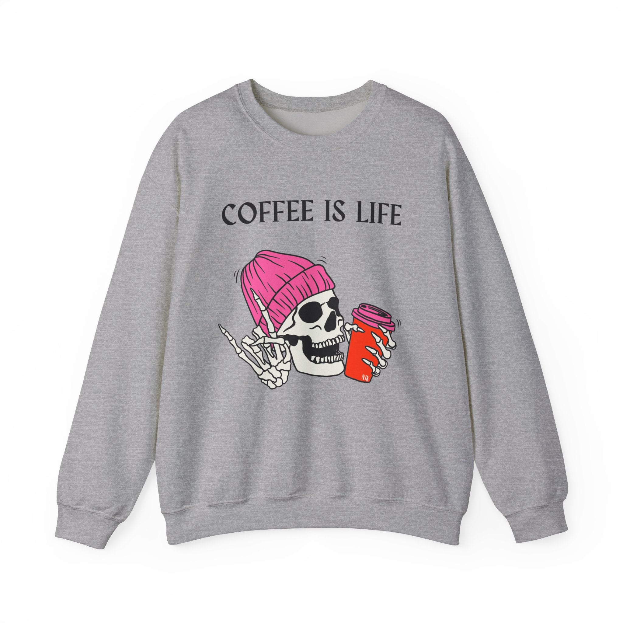 Skeleton Coffee Is Life Unisex Heavy Blend™ Crewneck Sweatshirt